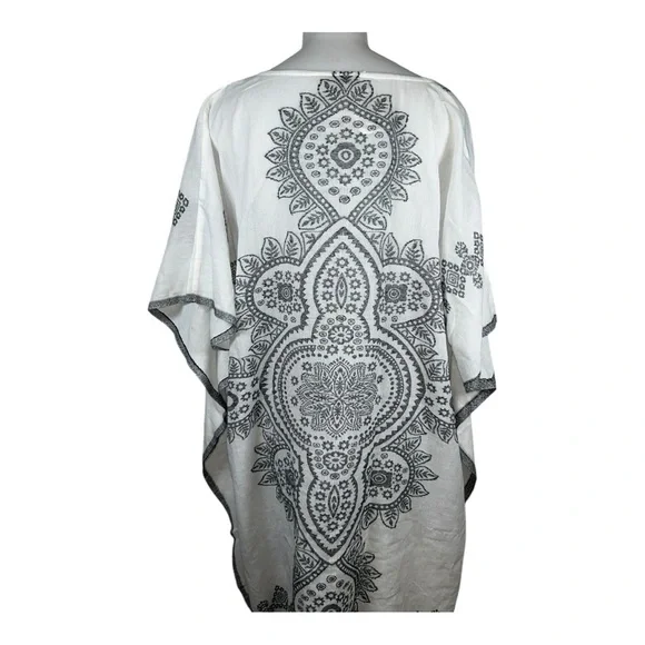 Raj Kaftan Elegant Black and White Women's kaftan/kimono/tunic One Size - Picture 3 of 8